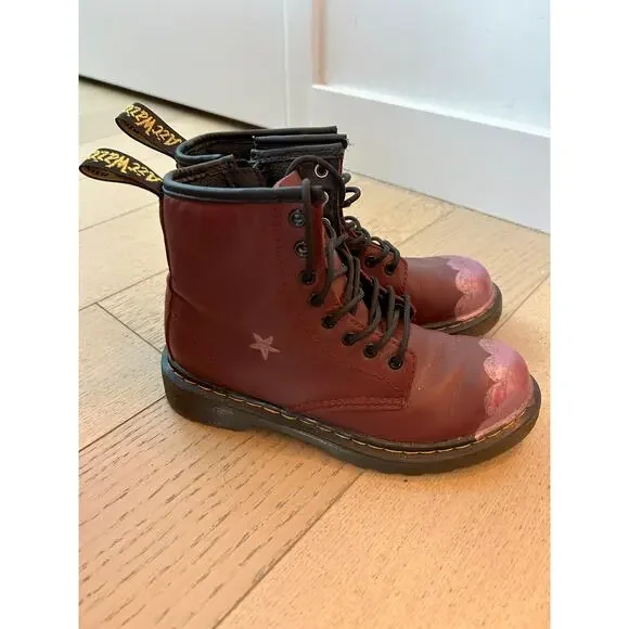 Dr. Martens | Youth 1460 J Cherry Red Boot | Unisex | Girls | Boys | Size 1 US - Picture 2 of 6